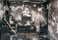 Burnt House of Baha'i family in Iran