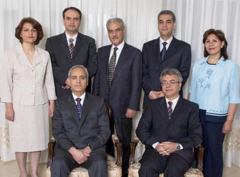 The seven imprisoned Baha’i leaders, before their arrest.