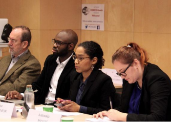 Mr. Pascal Jossi (second from left) and Ms. Roxana Dela Fiamor (third from left), two young entrepreneurs addressing practical concerns in the field of sustainable investments