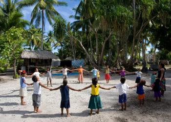 A children's class in South Tarawa, Kiribati (Source: Baha'i Media Bank)