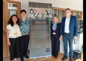MEP Cornelia Ernst, MEP Dietmar Köster, Tahere Arjomandi and the BIC Brussels office Representative Rachel Bayani at the session