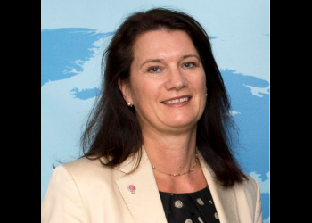 Foreign Minister Ann Linde of Sweden, who met virtually with representatives of the Baha’i community of Sweden and the BIC to discuss the persecution of Baha’is in Iran and Yemen. (Image credit: Ministerie van Buitenlandse Zaken)