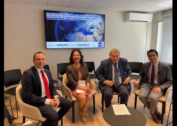 (From right to left) Sina Varaei, Baha’i International Community; Frans van Daele, Special Envoy for the promotion of FoRB outside the EU; Naz Ghanea, UN Special Rapporteur on FoRB; and Francesco Di Lillo, Church of Jesus Christ of Latter-day Saints.