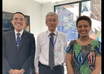 BIC Representative Lili Nkunzimana with other organizers of an event exploring the nexus between climate, peace, and security