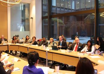 Diplomats, UN officials and civil society actors gathered at the Baha’i International Community in New York for the first in a series of monthly dialogues on the future of the multilateral system