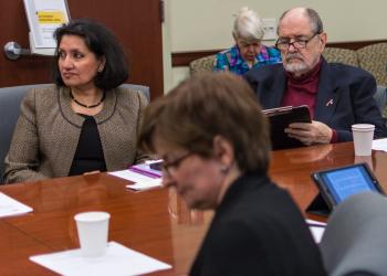 Participants at the NGO briefing on religious freedom and minority issues.