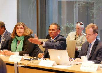 The Ambassador of Jamaica (middle) shared his reflections, and Richard Ponzio (right) offered summary remarks. 