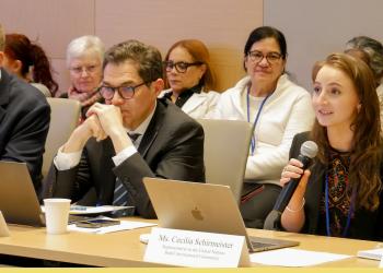 BIC Representative Cecilia Schirmeister moderates a discussion on implementing the Copenhagen Declaration