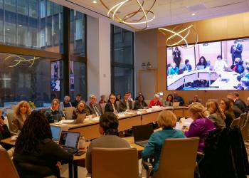 Participants attending a CSocD side event hosted at the BIC offices