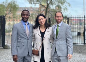 Delegation members Peter Aburi, Daniel Perell, and Nogol Rahbin represented the BIC at the Stockholm+50 environmental conference.