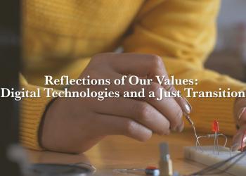 Screenshot of a short video made to accompany the BIC statement “Reflections of Our Values: Digital Technologies and a Just Transition”